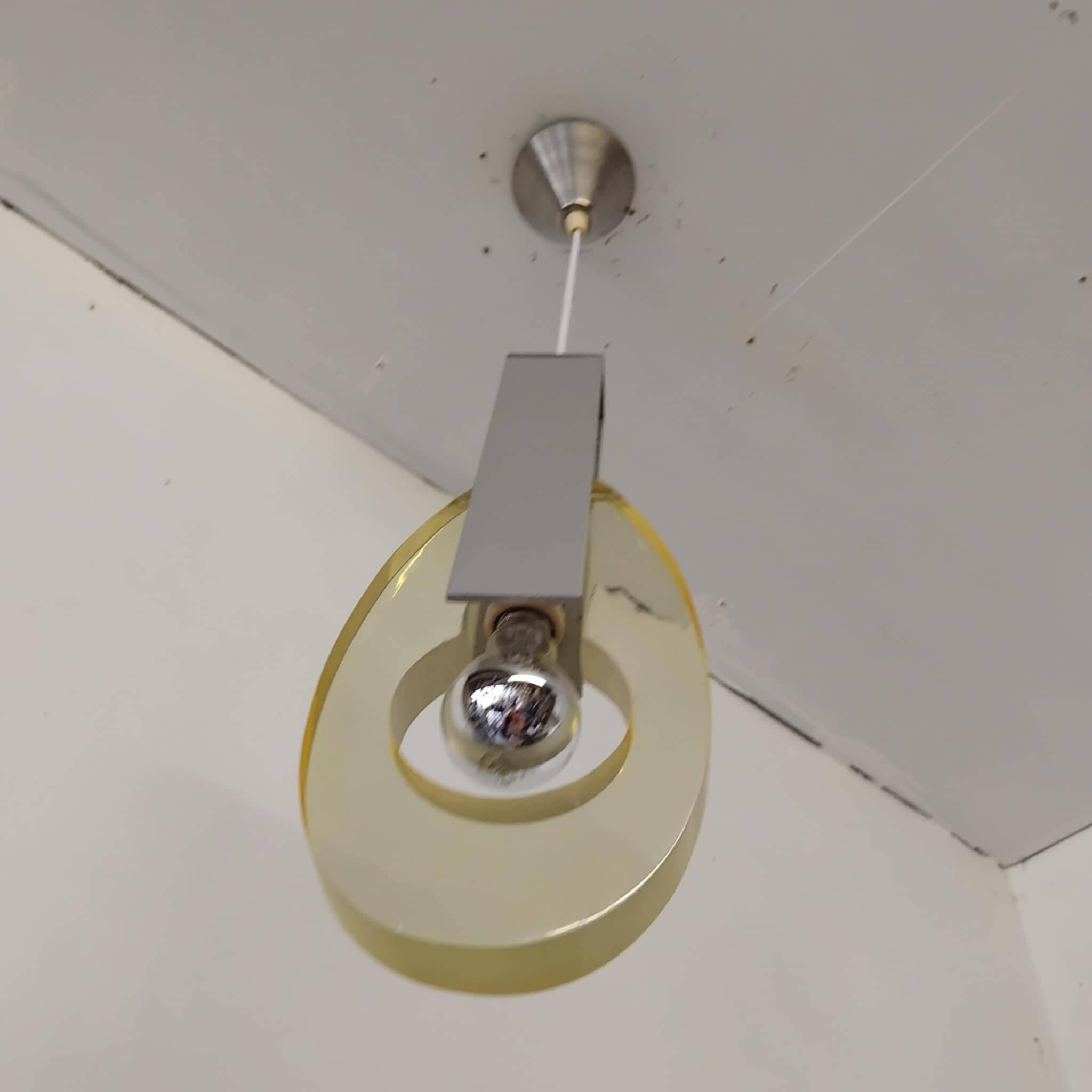 60s/70s metal and resin pendant light