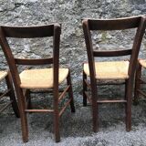 Set of 6 straw bistro chairs