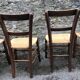 Set of 6 straw bistro chairs