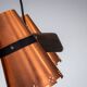 Ceiling lamp in dark stained wood with four brass shades, Sweden, 1960s