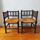 Pair of French corner chairs - turned wood, mid-20th century.