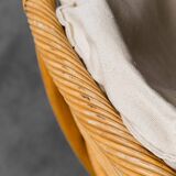 Poltrona vintage modello papasan in bambù anni ’70 modernariato