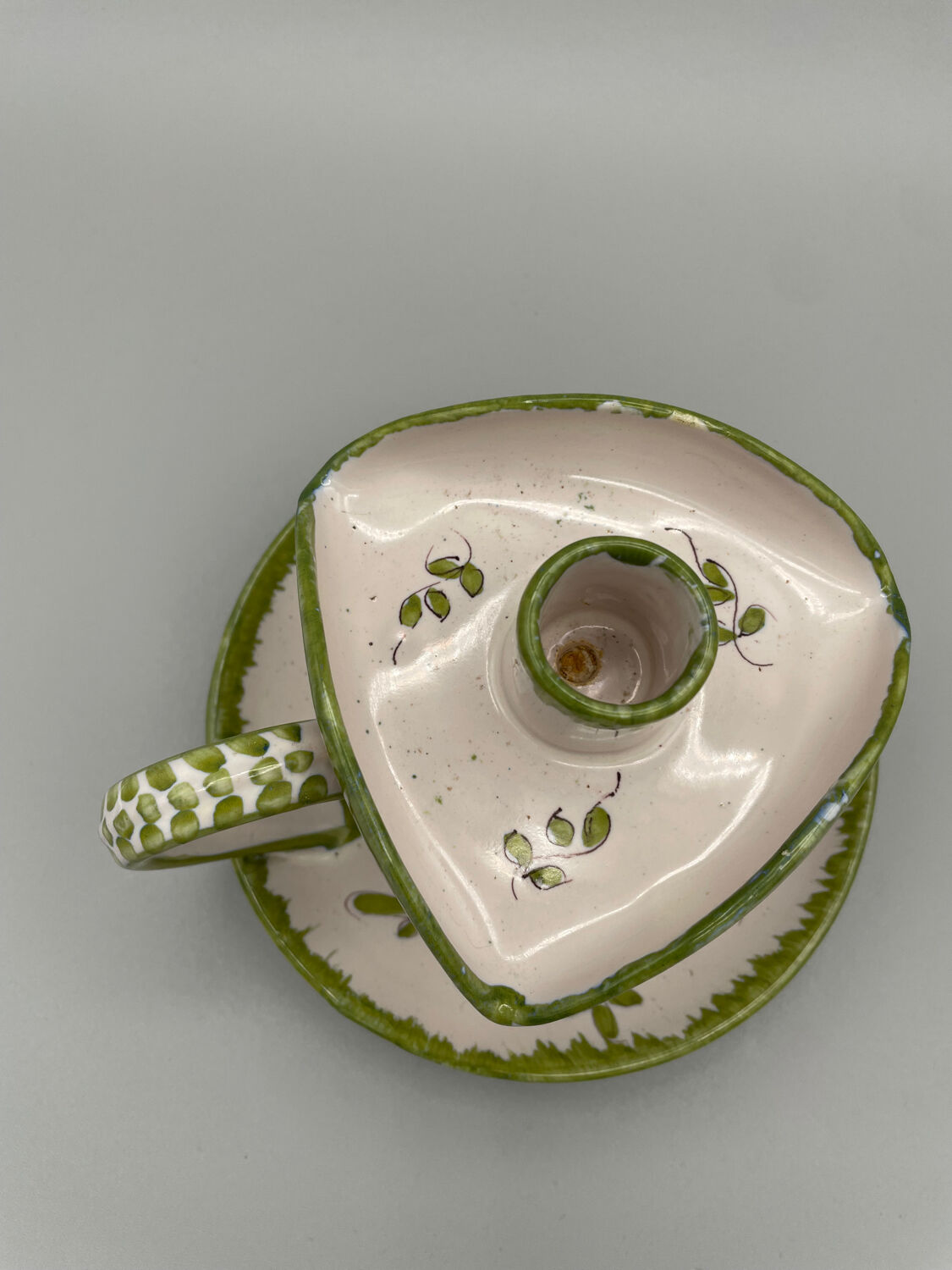 Martres-Tolosane hand candlestick, signed