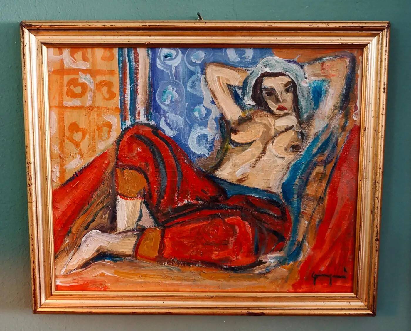 Contemporary Painting, French Artist, Matisse Style Odalisque