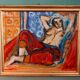 Contemporary Painting, French Artist, Matisse Style Odalisque