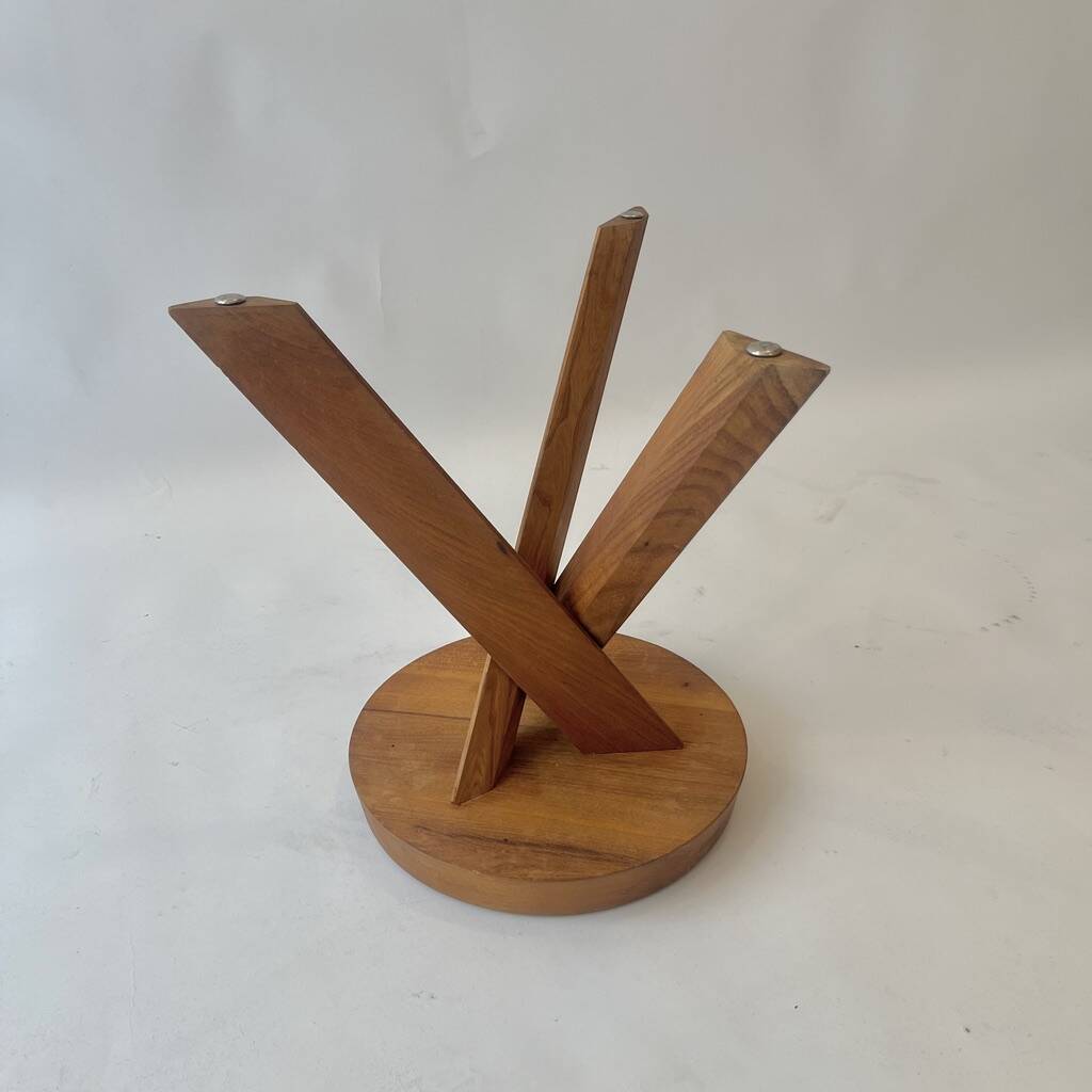 Tabouret vintage S31 en orme massif de Pierre Chapo vers 1970