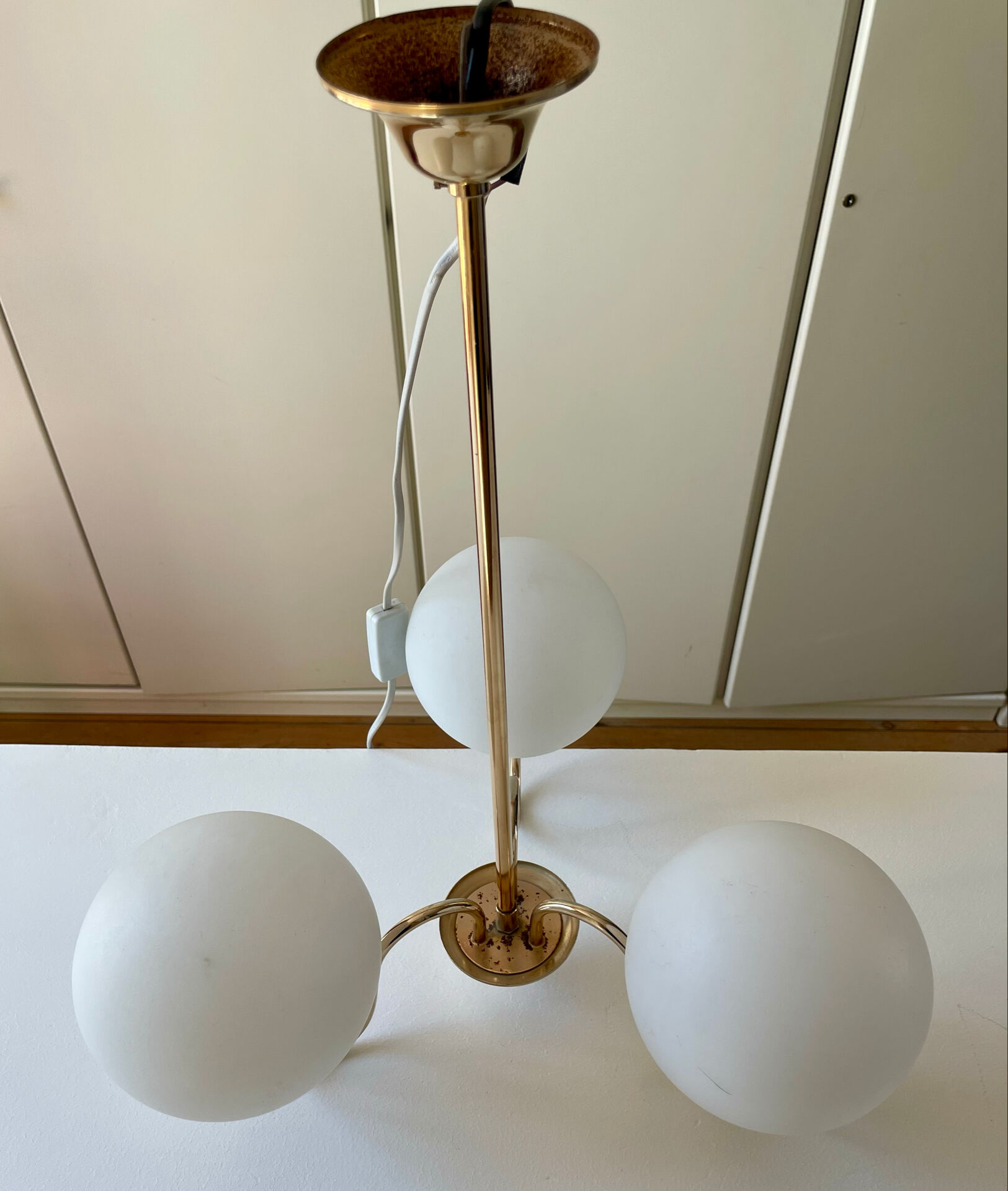 Lustre laiton opaline vintage