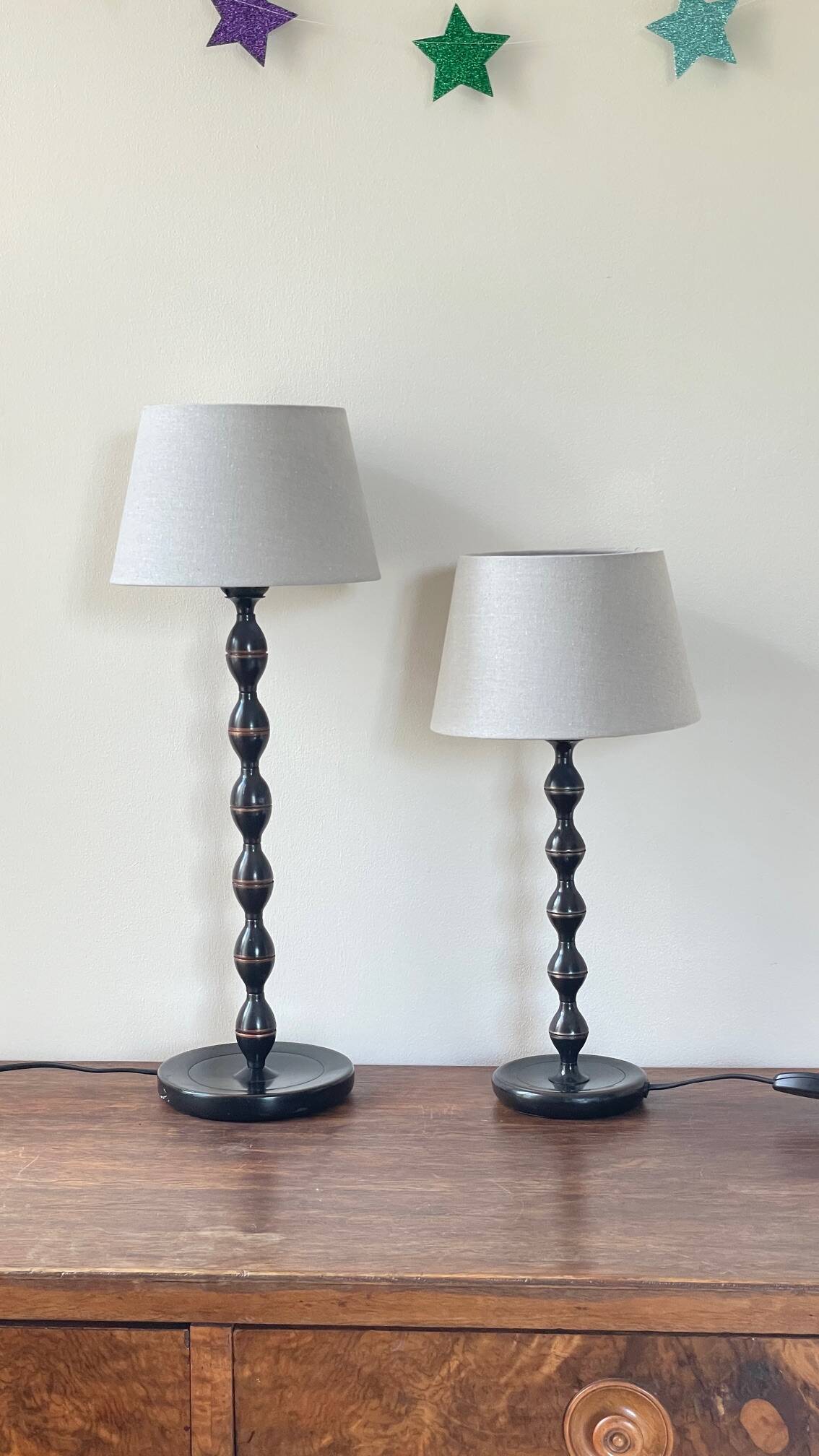 Paire lampes bobines ikea vintage