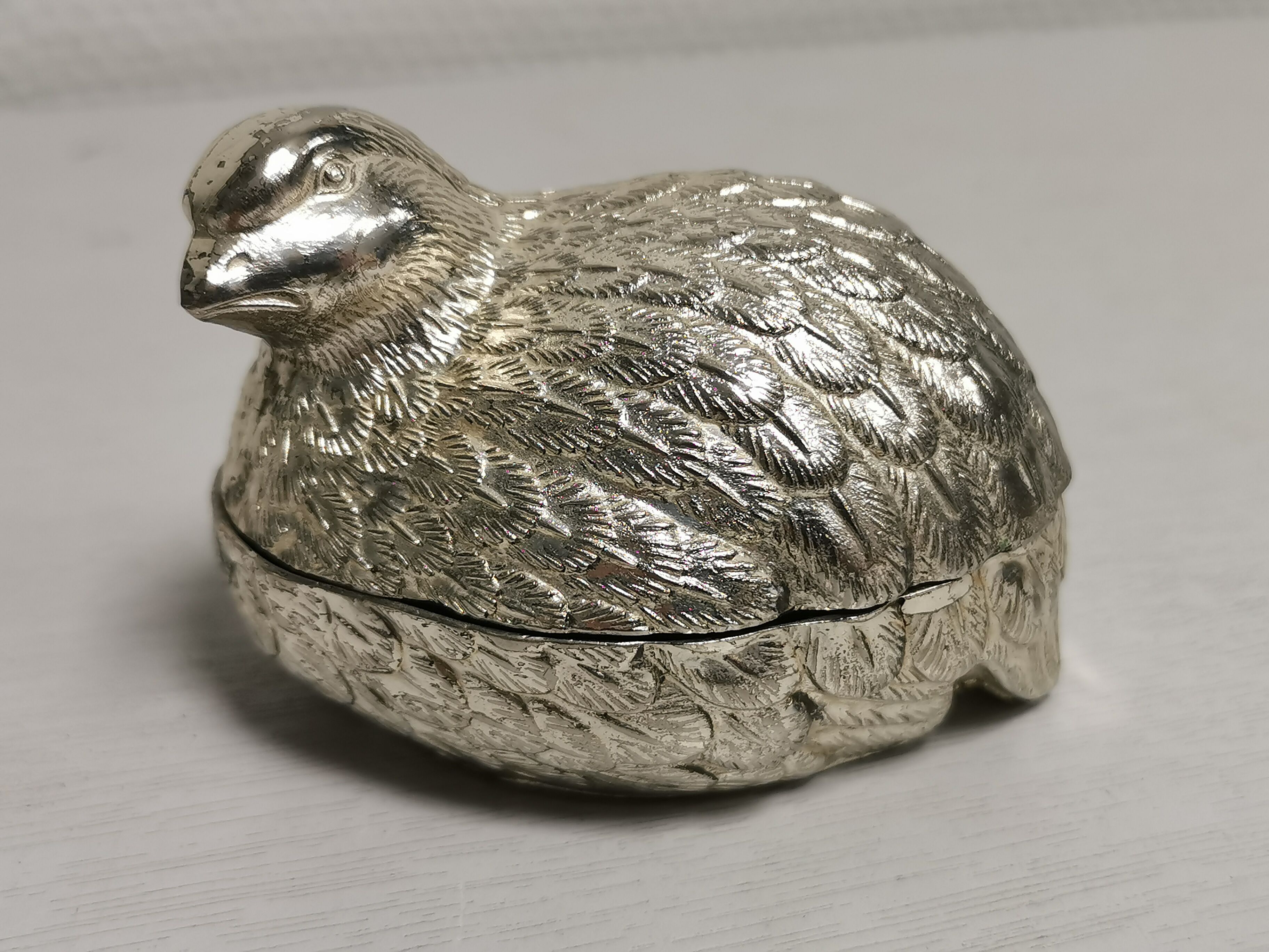 Set Salt + Pepper + Vintage mustard in the shape of birds / quails DLG Mauro Manetti