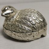 Set Salt + Pepper + Vintage mustard in the shape of birds / quails DLG Mauro Manetti
