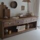 Old trading counter in solid oak – 19th century trade furniture