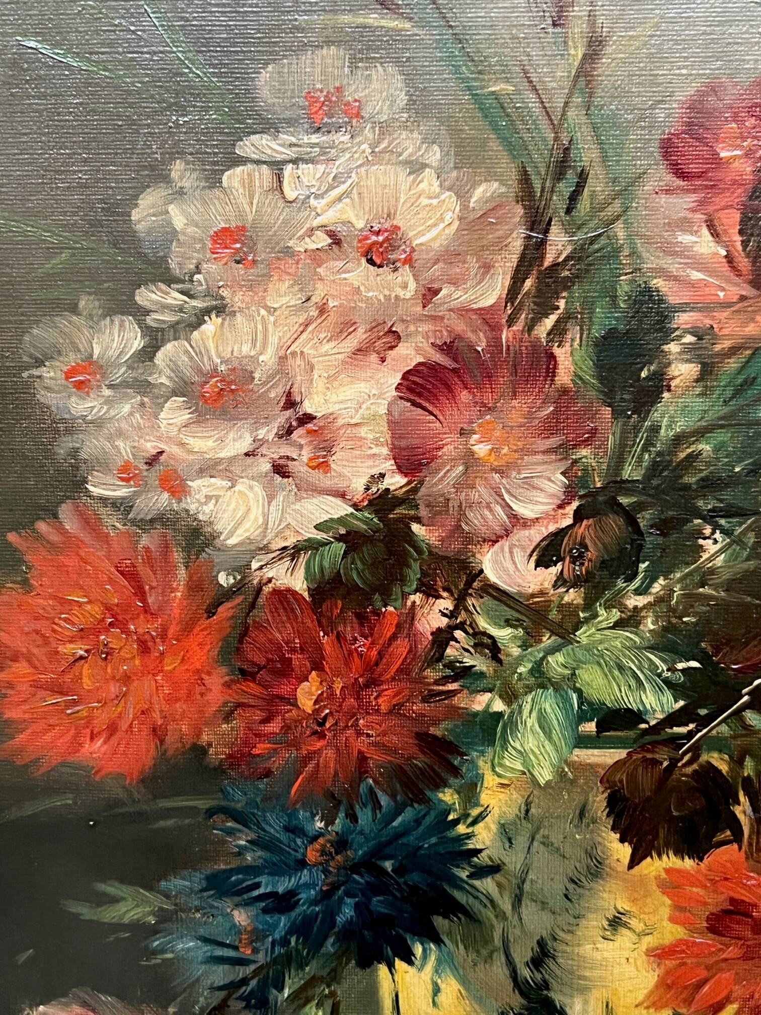 Still life with flowers. Oil on canvas. Artist's signature.