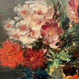Still life with flowers. Oil on canvas. Artist's signature.
