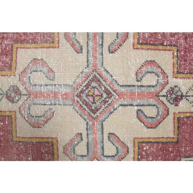 1970s Turkish Oushak Handmade Wool Cotton Pink Area Rug 127x276