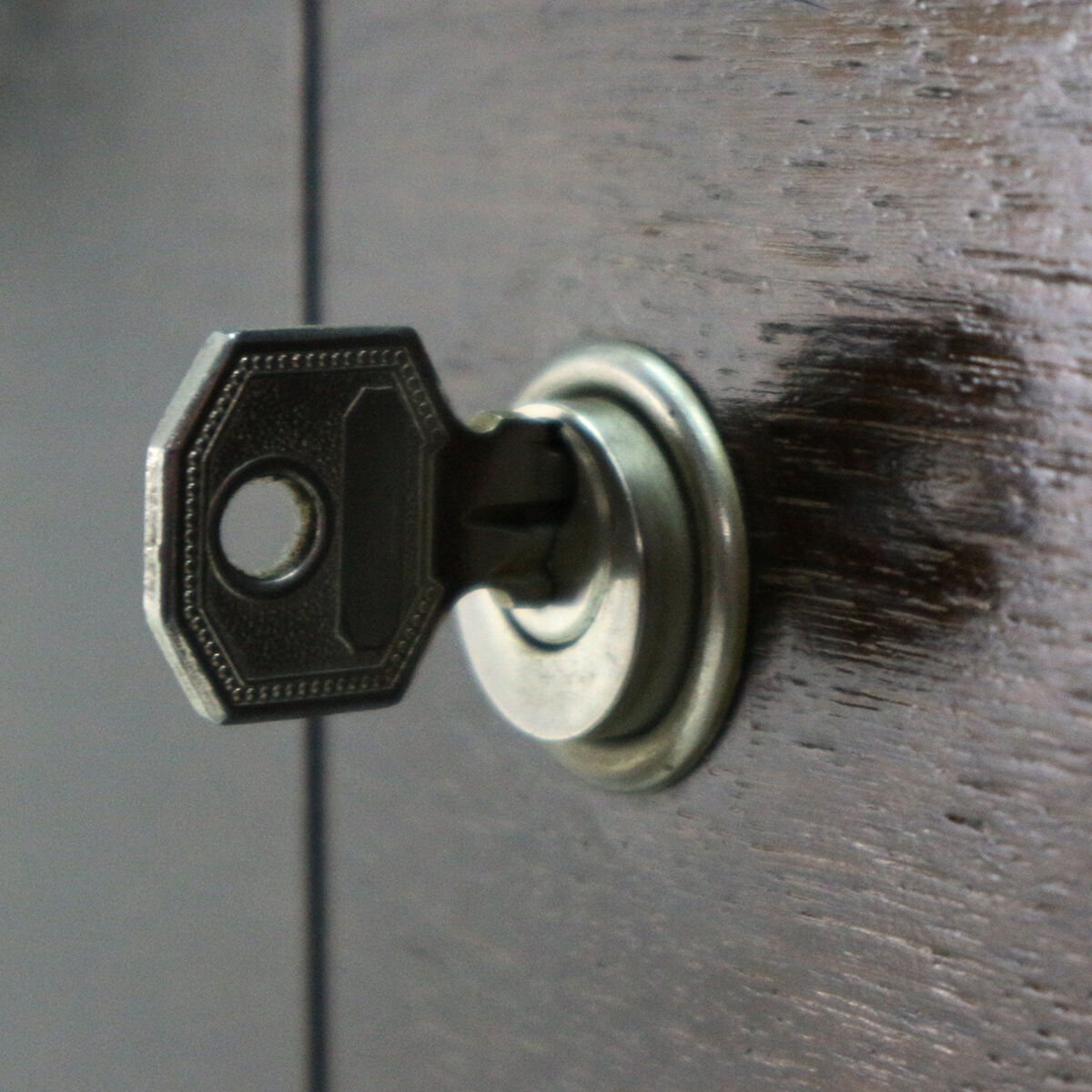 Writing desk, dark walnut stained 1960