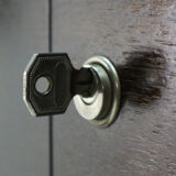 Writing desk, dark walnut stained 1960