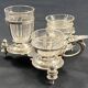 19th century Louis XV style condiment holder, silver or silver-plated metal frame