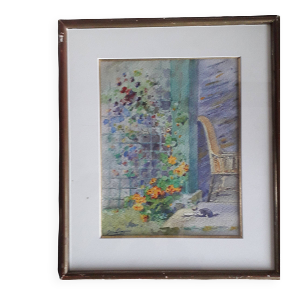 Tableau ancien représentant un paysage