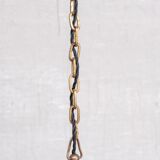 French Antique Prismatic Glass and Brass Pendant Light