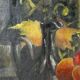 Painting, oil on canvas, still life, fruit cut