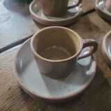 Genuine stoneware cups and saucers