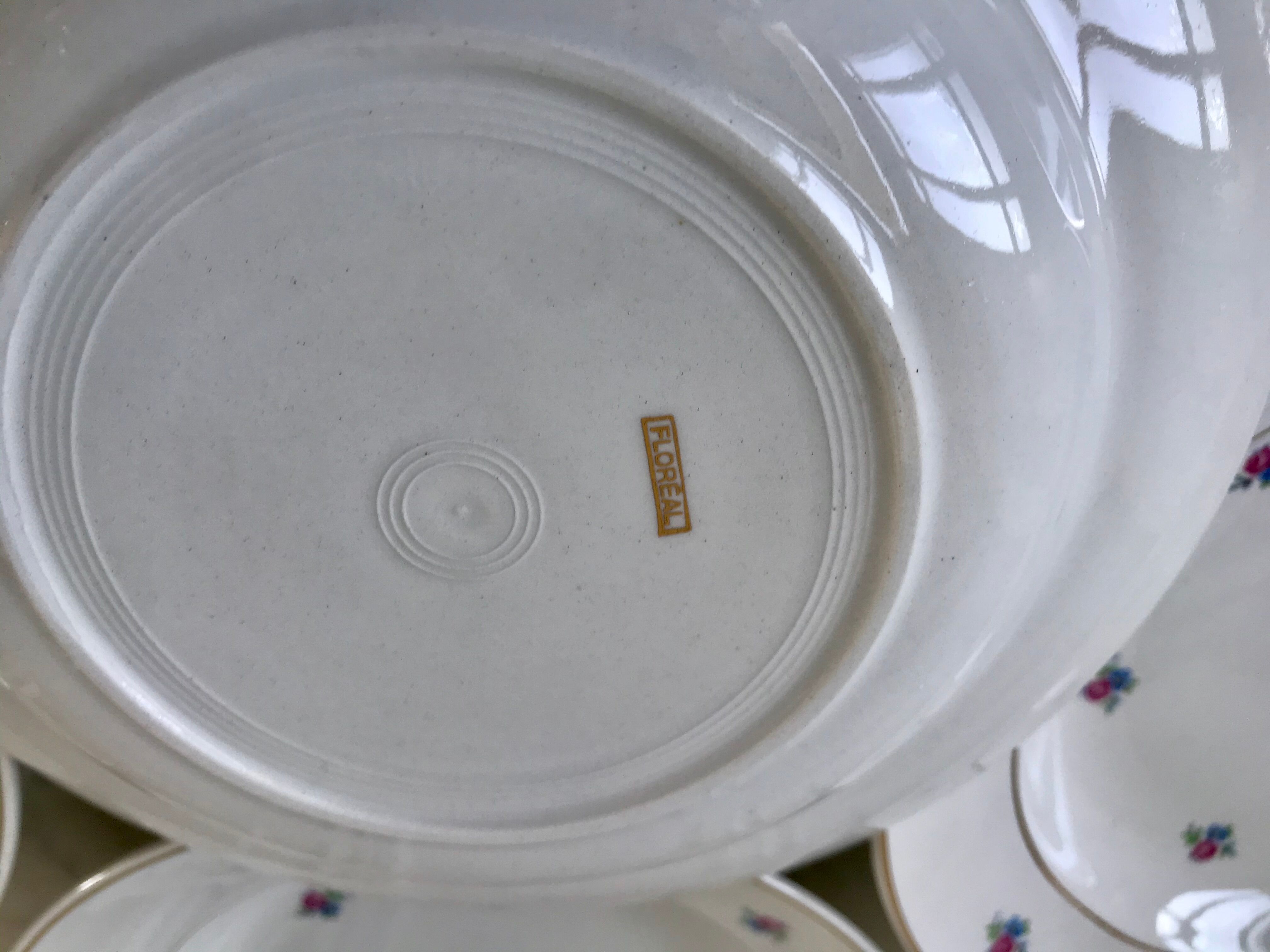 set of 6 hollow plates Digoin Sarreguemines model Floréal years 50-60