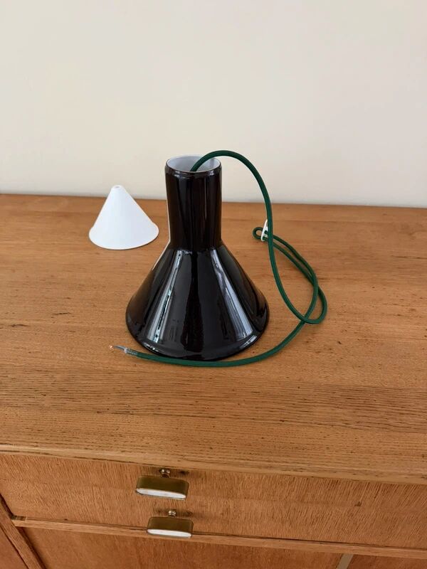 Vintage Holmegaard P&T pendant - Michael Bang - handmade glass lamp