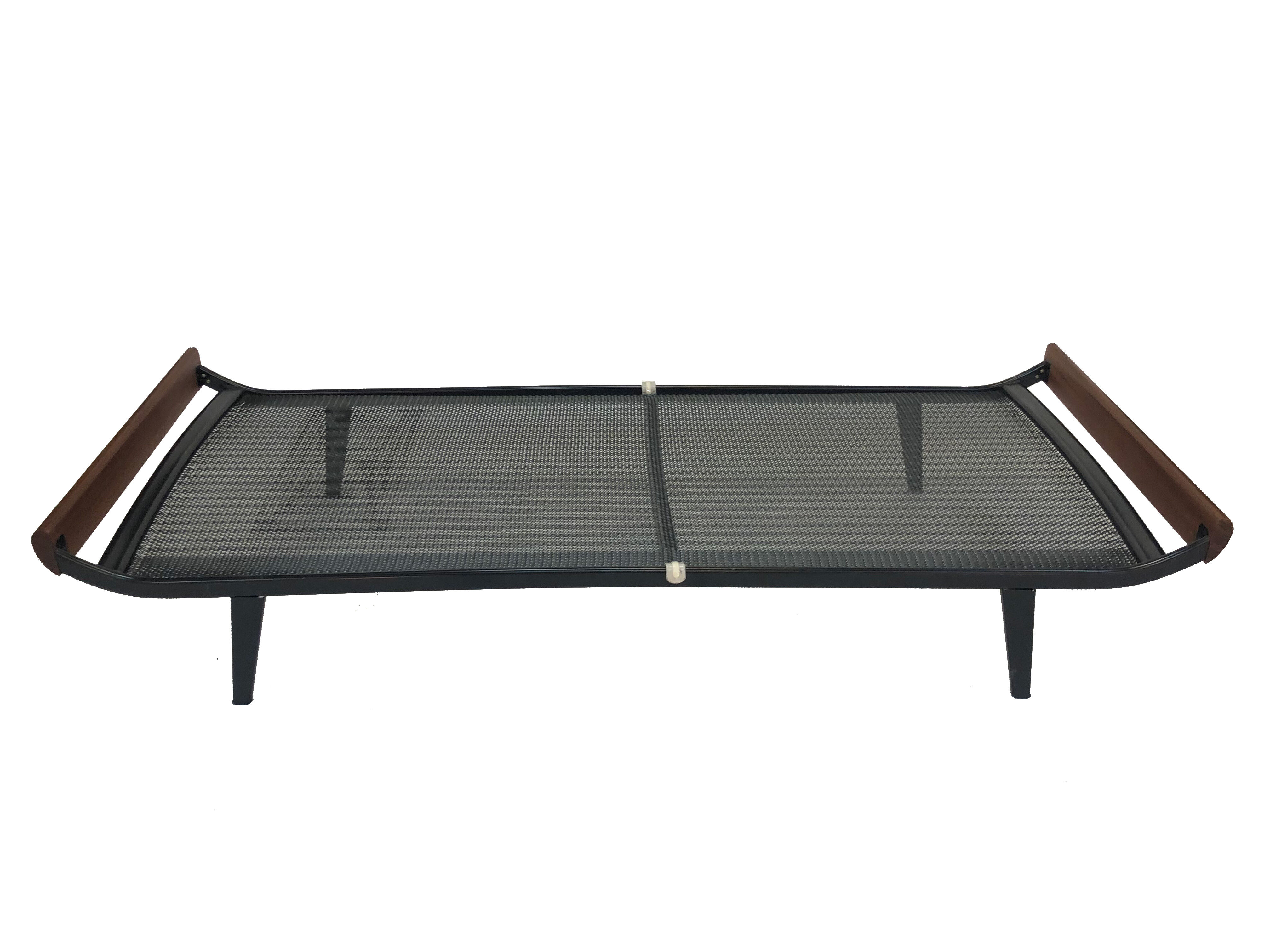Vintage rest bed Auping Cleopatra bed metal teak dick Cordemeyer