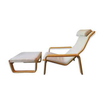 Fauteuil avec repose-pieds de Ilmari Lappalainen pour Asko