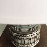 Earthenware lamp, braided fabric cable, 70s