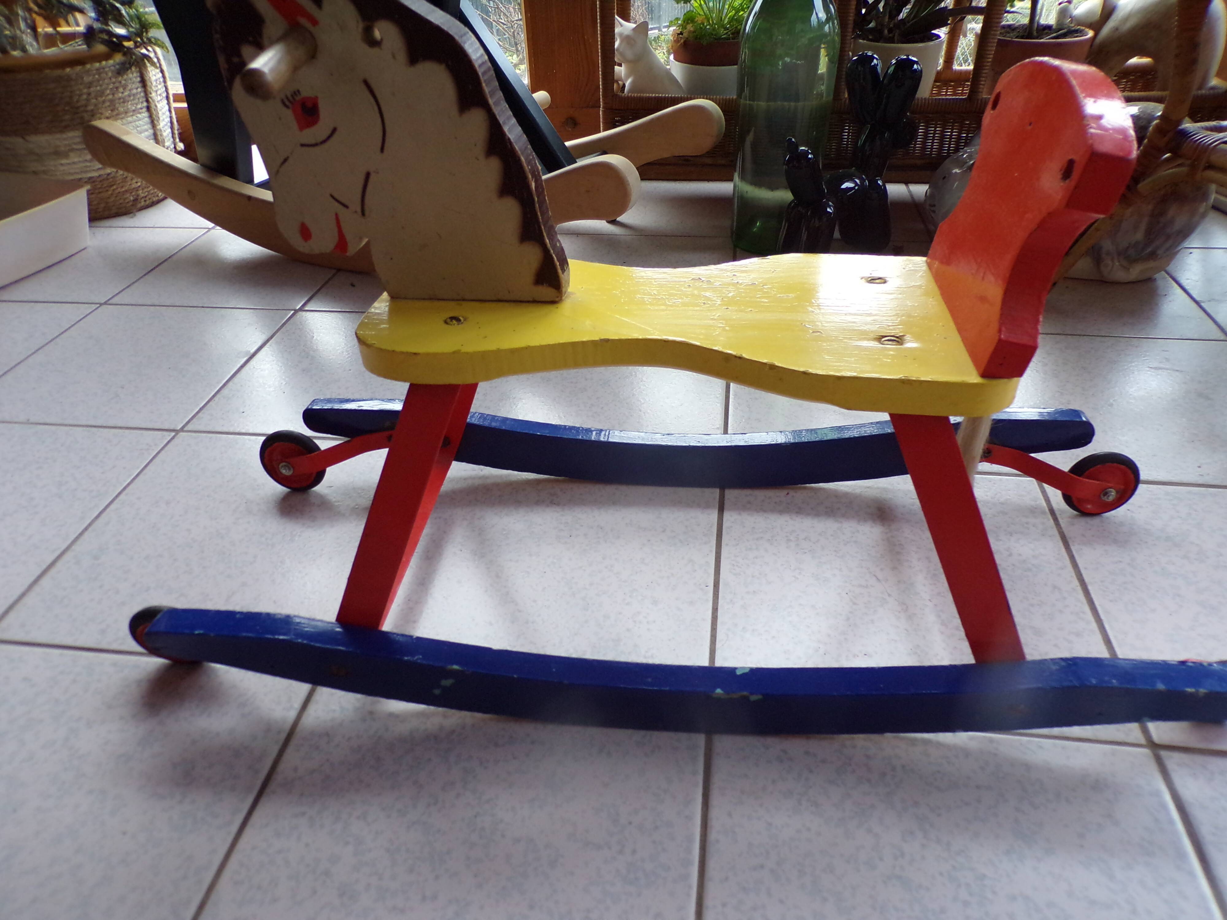 Wooden 60s rocking horse