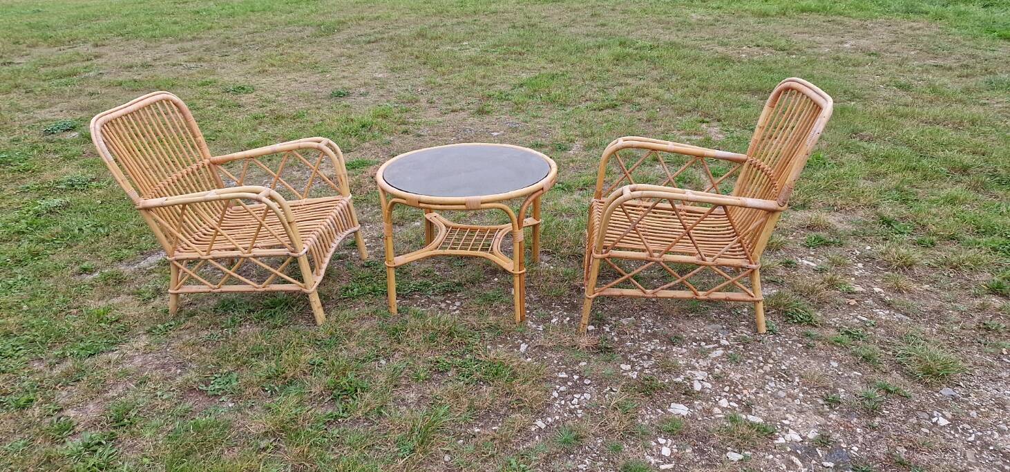 Vintage rattan garden furniture