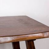 Dining room table, Brutalist style, solid elm, O. Hanninen style