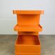 Flair dessert for Prisunic in orange plastic, seventies.