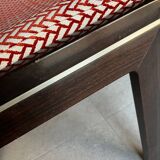 Set of 2 wooden and fabric chairs