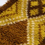Scandinavian vintage hand knotted rya rug. A small one: 104 x 43 cm (41 x 1