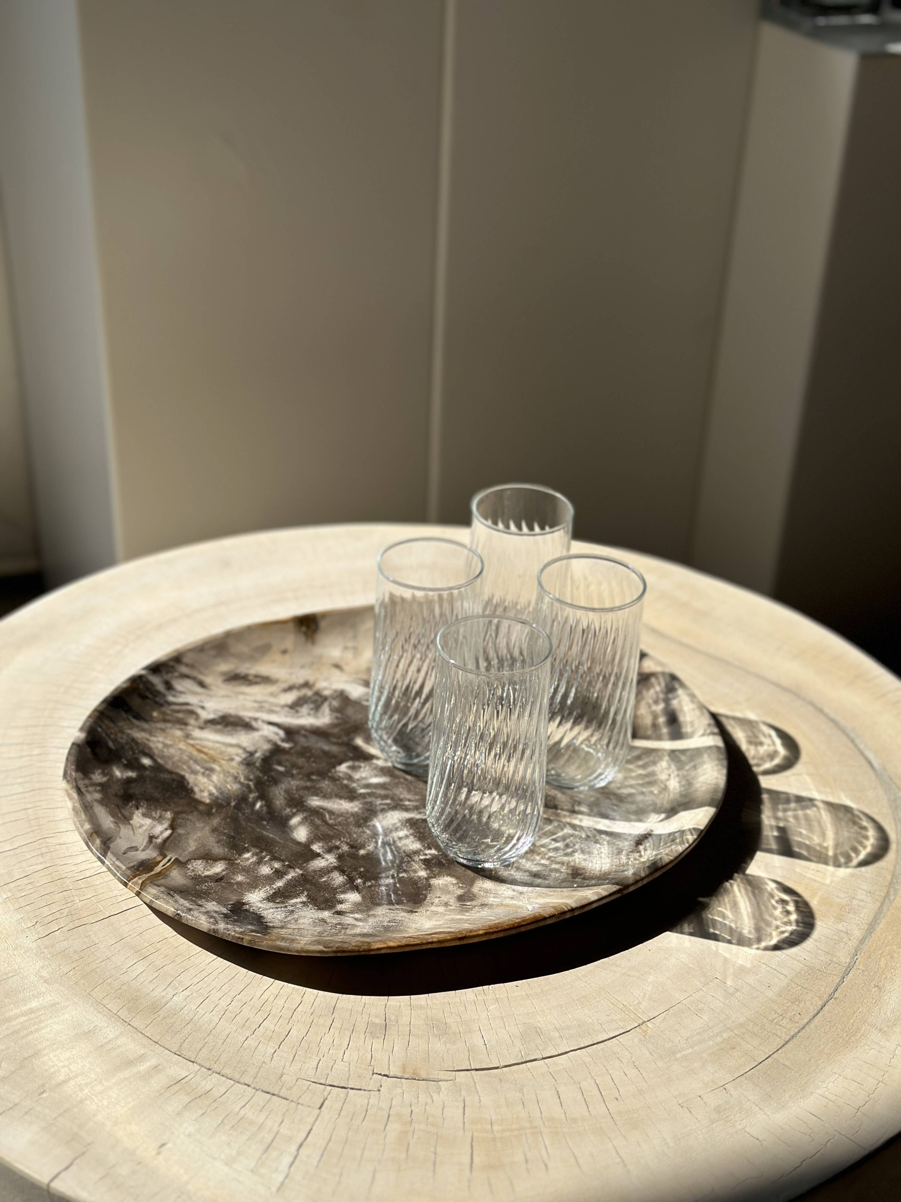 Lot de 4 verres à eau transparent torsadé H:12cm