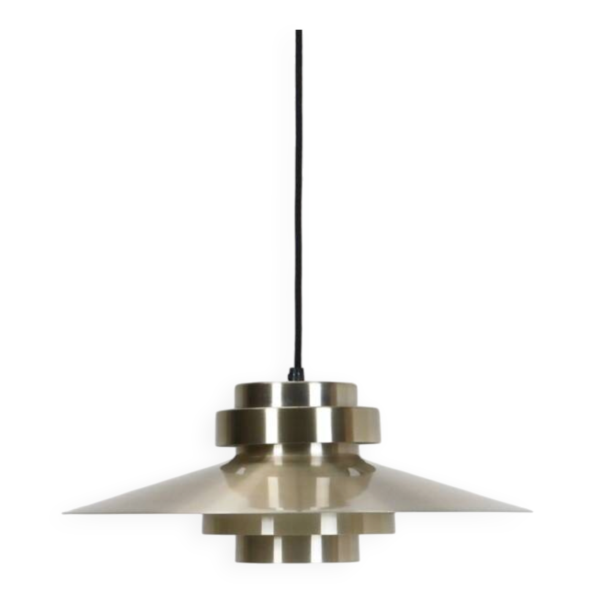 Mid-century pendant lamp in brass/gold finish / Danish modern design / Space Age / 1960s / 1970s