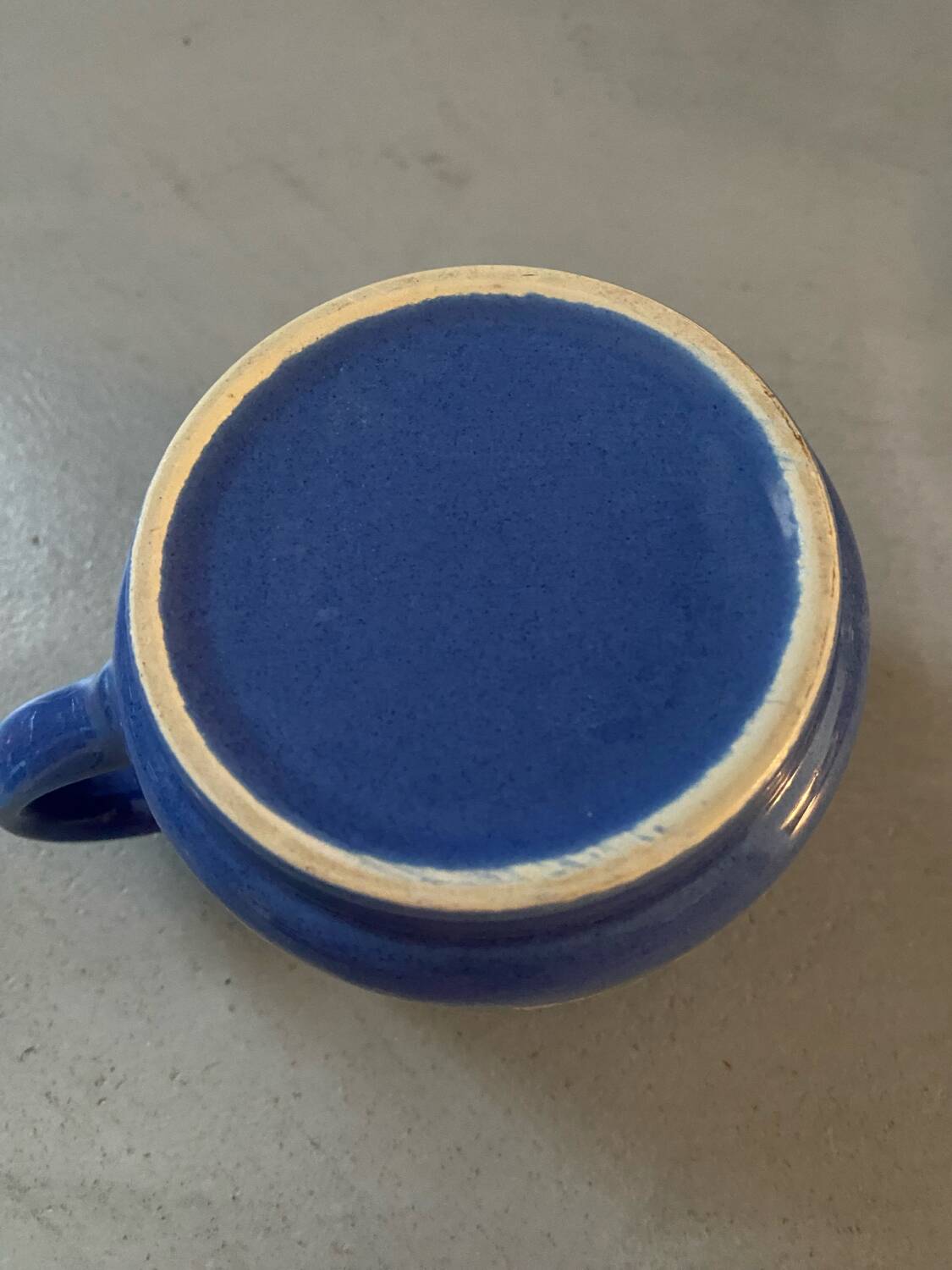 Vintage blue cup with flower decor