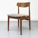 Chaises de salle à manger en teck et laine par Casala, années 1960, lot de 6