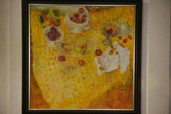 Oil painting on canvas still life post-impressionist The Cherries by L. Thuillier 2000