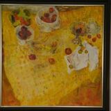 Oil painting on canvas still life post-impressionist The Cherries by L. Thuillier 2000