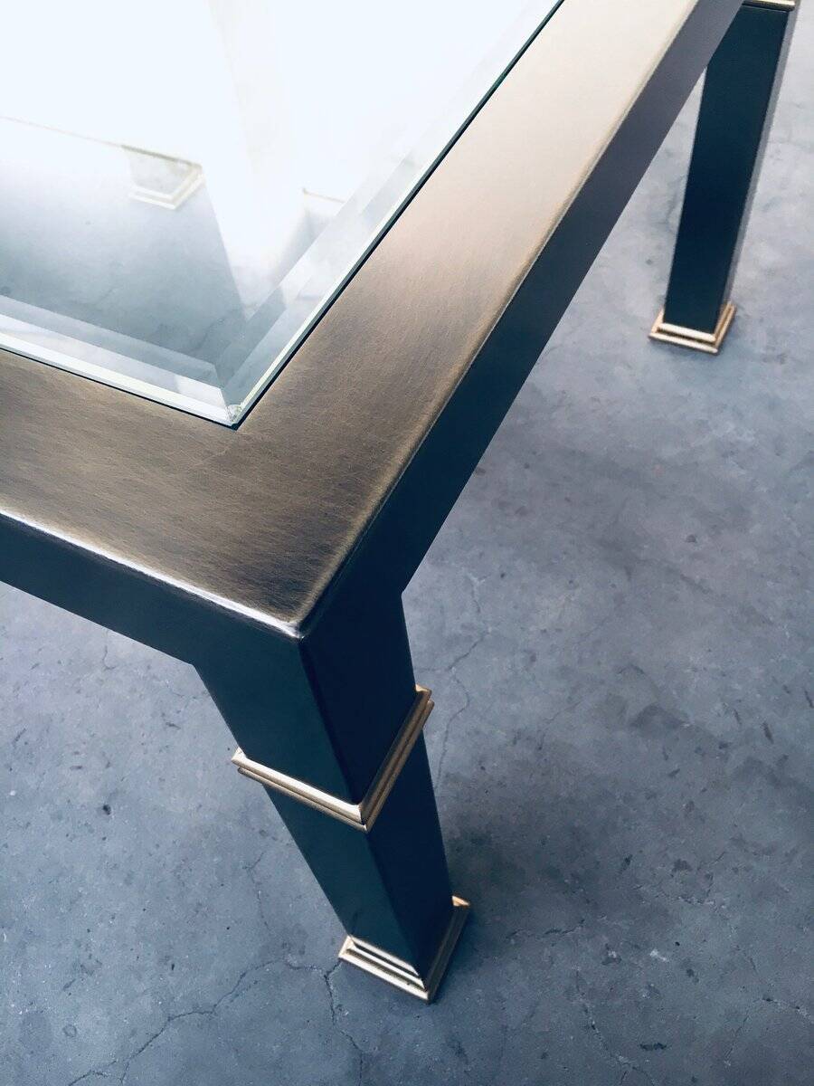 Vintage Postmodern Brushed Metal Coffee Table from Belgo Chrom / Dewulf Selection, 1980s