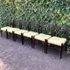 6 Scandinavian chairs with pale yellow skai seats