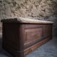 Antique French oak storage bench / blanket box, 1800–1850