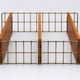 Vintage wall shelf in wood and gold metal – 1960s/70s