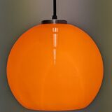 Orange opaline ball pendant light, 60s/70s
