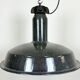 Large Industrial Grey Enamel Factory Lamp with Cast Iron Top, 1960s