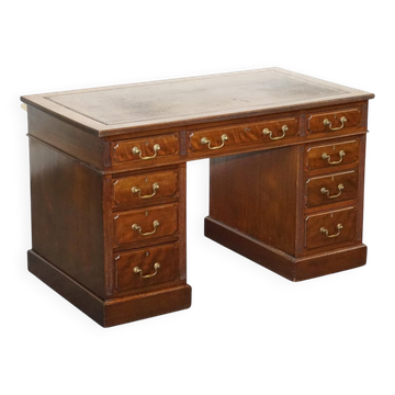 Bureau Piédestal Antique par Edwardian Maple & Co, 1890