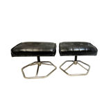 2 leather stools